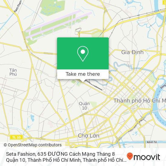 Bản đồ Seta Fashion, 635 ĐƯỜNG Cách Mạng Tháng 8 Quận 10, Thành Phố Hồ Chí Minh