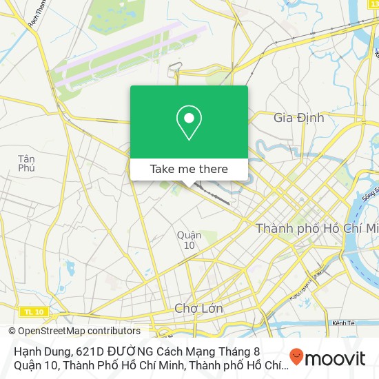 Bản đồ Hạnh Dung, 621D ĐƯỜNG Cách Mạng Tháng 8 Quận 10, Thành Phố Hồ Chí Minh