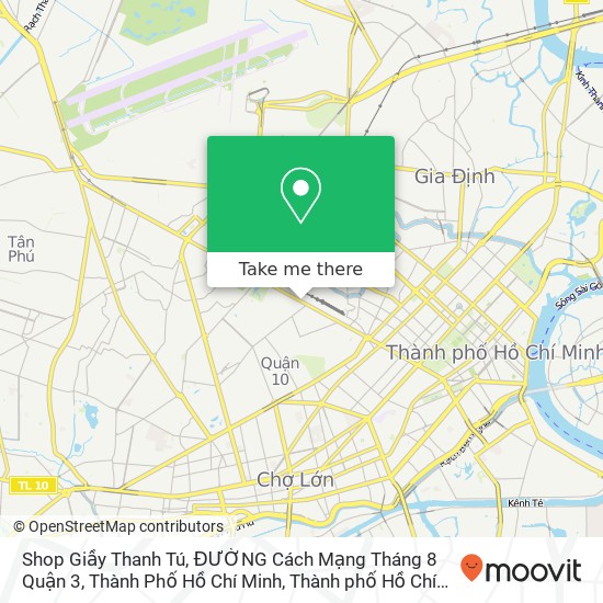 Bản đồ Shop Giầy Thanh Tú, ĐƯỜNG Cách Mạng Tháng 8 Quận 3, Thành Phố Hồ Chí Minh