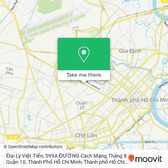Bản đồ Đại Lý Việt Tiến, 599A ĐƯỜNG Cách Mạng Tháng 8 Quận 10, Thành Phố Hồ Chí Minh