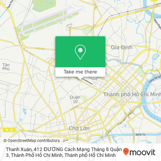 Bản đồ Thanh Xuân, 412 ĐƯỜNG Cách Mạng Tháng 8 Quận 3, Thành Phố Hồ Chí Minh