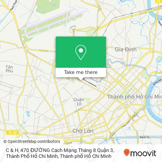Bản đồ C & H, 470 ĐƯỜNG Cách Mạng Tháng 8 Quận 3, Thành Phố Hồ Chí Minh