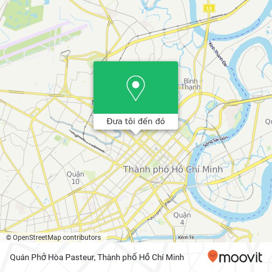Bản đồ Quán Phở Hòa Pasteur, HẺM 266 Pasteur Quận 3, Thành Phố Hồ Chí Minh
