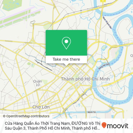 Bản đồ Cửa Hàng Quần Áo Thời Trang Nam, ĐƯỜNG Võ Thị Sáu Quận 3, Thành Phố Hồ Chí Minh