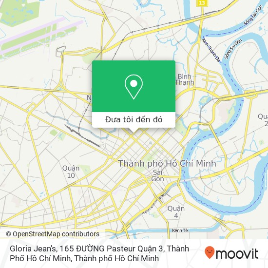 Bản đồ Gloria Jean's, 165 ĐƯỜNG Pasteur Quận 3, Thành Phố Hồ Chí Minh