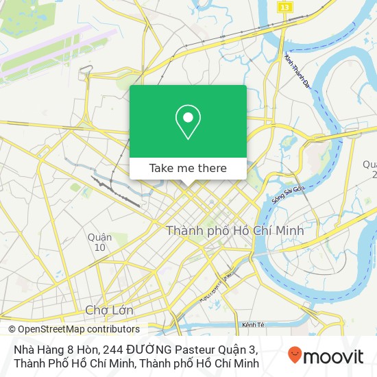 Bản đồ Nhà Hàng 8 Hòn, 244 ĐƯỜNG Pasteur Quận 3, Thành Phố Hồ Chí Minh