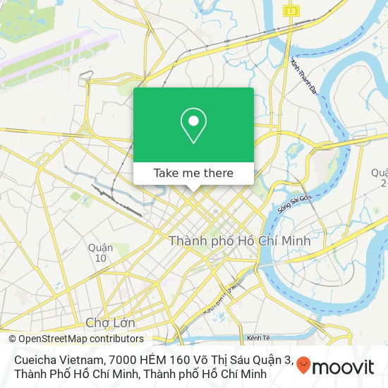 Bản đồ Cueicha Vietnam, 7000 HẺM 160 Võ Thị Sáu Quận 3, Thành Phố Hồ Chí Minh