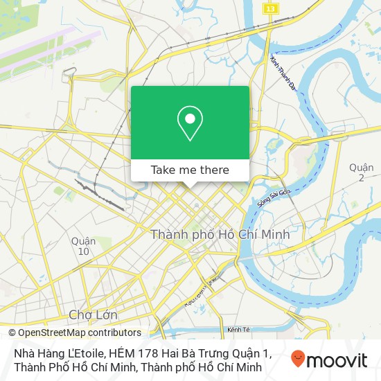 Bản đồ Nhà Hàng L'Etoile, HẺM 178 Hai Bà Trưng Quận 1, Thành Phố Hồ Chí Minh