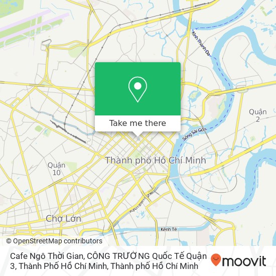 Bản đồ Cafe Ngô Thời Gian, CÔNG TRƯỜNG Quốc Tế Quận 3, Thành Phố Hồ Chí Minh