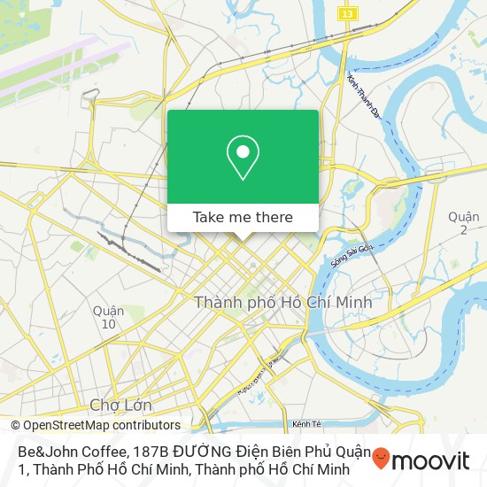 Bản đồ Be&John Coffee, 187B ĐƯỜNG Điện Biên Phủ Quận 1, Thành Phố Hồ Chí Minh