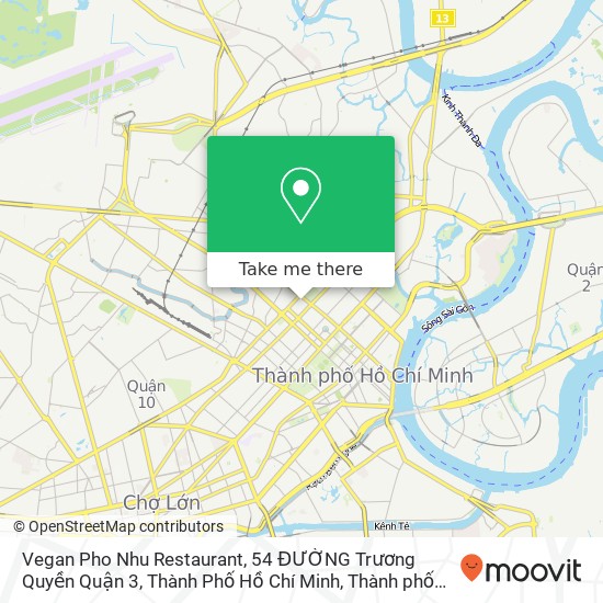 Bản đồ Vegan Pho Nhu Restaurant, 54 ĐƯỜNG Trương Quyền Quận 3, Thành Phố Hồ Chí Minh