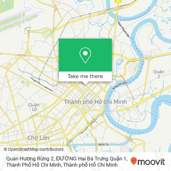 Bản đồ Quán Hương Rừng 2, ĐƯỜNG Hai Bà Trưng Quận 1, Thành Phố Hồ Chí Minh