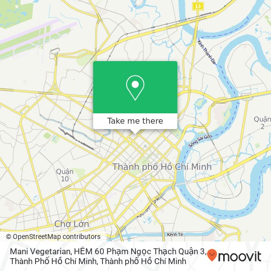 Bản đồ Mani Vegetarian, HẺM 60 Phạm Ngọc Thạch Quận 3, Thành Phố Hồ Chí Minh