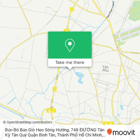 Bản đồ Bún Bò Bún Giò Heo Sông Hương, 748 ĐƯỜNG Tân Kỳ Tân Quý Quận Bình Tân, Thành Phố Hồ Chí Minh