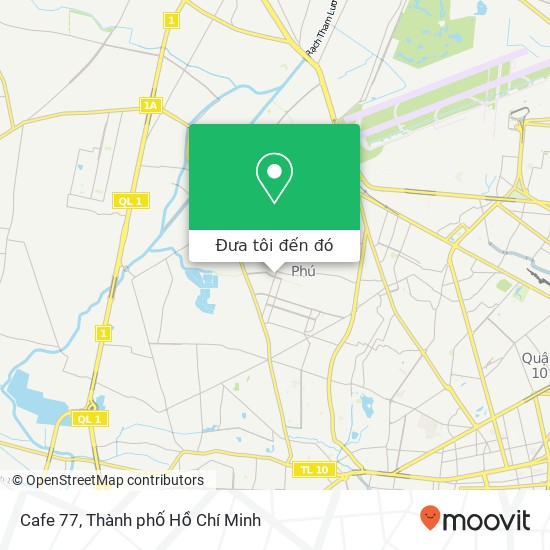 Bản đồ Cafe 77, ĐƯỜNG Văn Cao Quận Tân Phú, Thành Phố Hồ Chí Minh