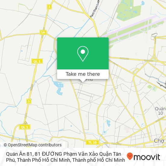 Bản đồ Quán Ăn 81, 81 ĐƯỜNG Phạm Văn Xảo Quận Tân Phú, Thành Phố Hồ Chí Minh