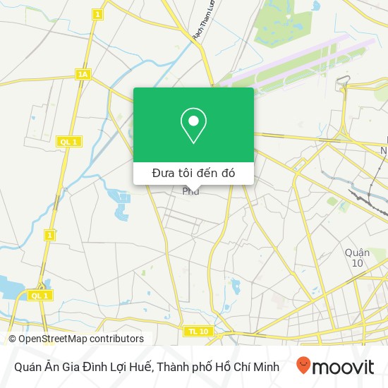 Bản đồ Quán Ăn Gia Đình Lợi Huế, 192 ĐƯỜNG Vườn Lài Quận Tân Phú, Thành Phố Hồ Chí Minh