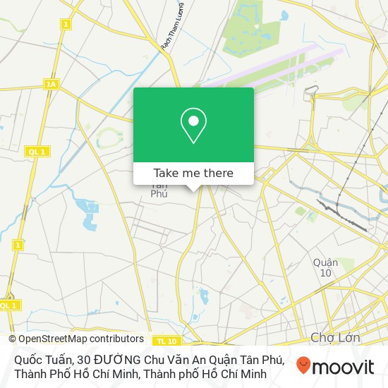 Bản đồ Quốc Tuấn, 30 ĐƯỜNG Chu Văn An Quận Tân Phú, Thành Phố Hồ Chí Minh