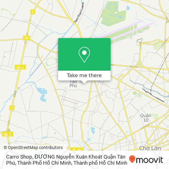 Bản đồ Carro Shop, ĐƯỜNG Nguyễn Xuân Khoát Quận Tân Phú, Thành Phố Hồ Chí Minh