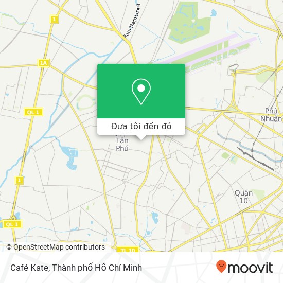 Bản đồ Café Kate, ĐƯỜNG Thống Nhất Quận Tân Phú, Thành Phố Hồ Chí Minh
