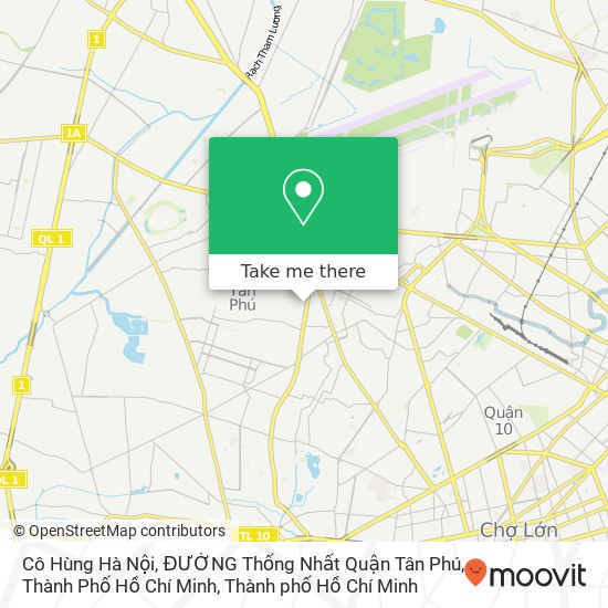 Bản đồ Cô Hùng Hà Nội, ĐƯỜNG Thống Nhất Quận Tân Phú, Thành Phố Hồ Chí Minh
