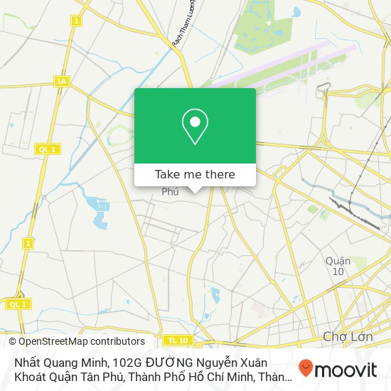 Bản đồ Nhất Quang Minh, 102G ĐƯỜNG Nguyễn Xuân Khoát Quận Tân Phú, Thành Phố Hồ Chí Minh