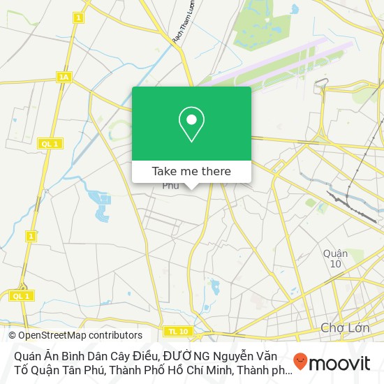 Bản đồ Quán Ăn Bình Dân Cây Điều, ĐƯỜNG Nguyễn Văn Tố Quận Tân Phú, Thành Phố Hồ Chí Minh