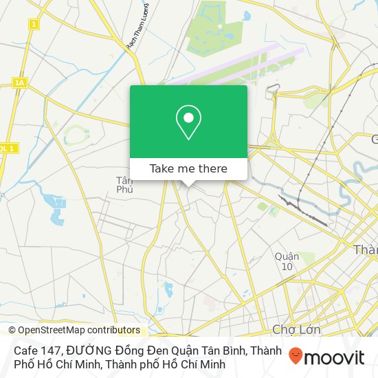 Bản đồ Cafe 147, ĐƯỜNG Đồng Đen Quận Tân Bình, Thành Phố Hồ Chí Minh