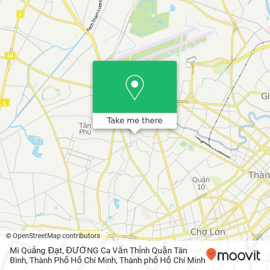 Bản đồ Mì Quảng Đạt, ĐƯỜNG Ca Văn Thỉnh Quận Tân Bình, Thành Phố Hồ Chí Minh