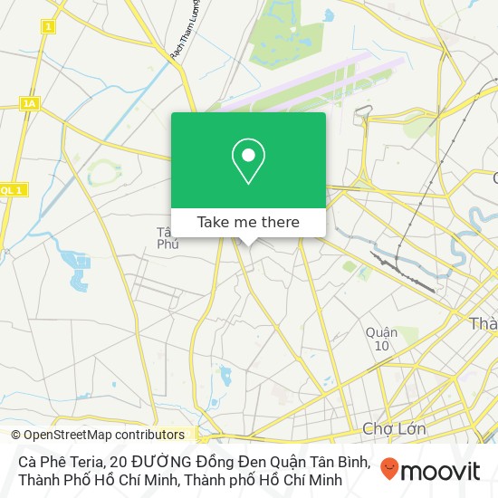 Bản đồ Cà Phê Teria, 20 ĐƯỜNG Đồng Đen Quận Tân Bình, Thành Phố Hồ Chí Minh