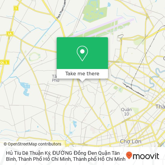 Bản đồ Hủ Tíu Dê Thuận Ký, ĐƯỜNG Đồng Đen Quận Tân Bình, Thành Phố Hồ Chí Minh