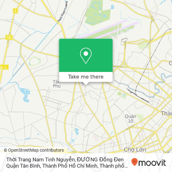Bản đồ Thời Trang Nam Tinh Nguyễn, ĐƯỜNG Đồng Đen Quận Tân Bình, Thành Phố Hồ Chí Minh