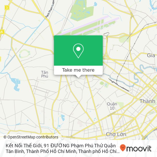 Bản đồ Kết Nối Thế Giới, 91 ĐƯỜNG Phạm Phú Thứ Quận Tân Bình, Thành Phố Hồ Chí Minh