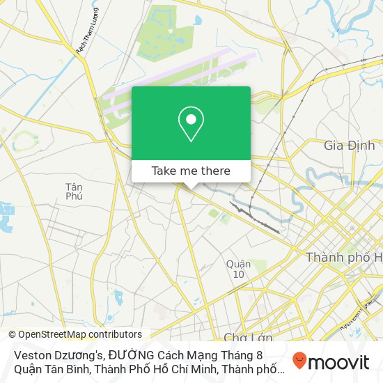 Bản đồ Veston Dzương's, ĐƯỜNG Cách Mạng Tháng 8 Quận Tân Bình, Thành Phố Hồ Chí Minh