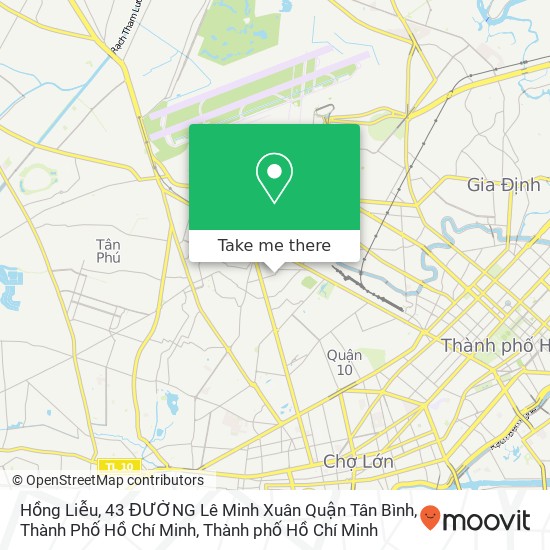 Bản đồ Hồng Liễu, 43 ĐƯỜNG Lê Minh Xuân Quận Tân Bình, Thành Phố Hồ Chí Minh