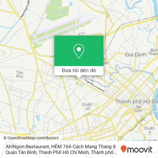 Bản đồ Ah!Ngon Restaurant, HẺM 766 Cách Mang Tháng 8 Quận Tân Bình, Thành Phố Hồ Chí Minh
