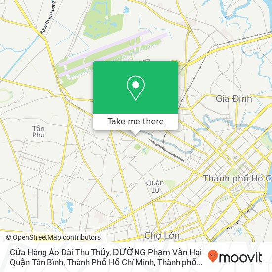 Bản đồ Cửa Hàng Áo Dài Thu Thủy, ĐƯỜNG Phạm Văn Hai Quận Tân Bình, Thành Phố Hồ Chí Minh