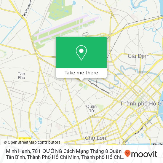 Bản đồ Minh Hạnh, 781 ĐƯỜNG Cách Mạng Tháng 8 Quận Tân Bình, Thành Phố Hồ Chí Minh