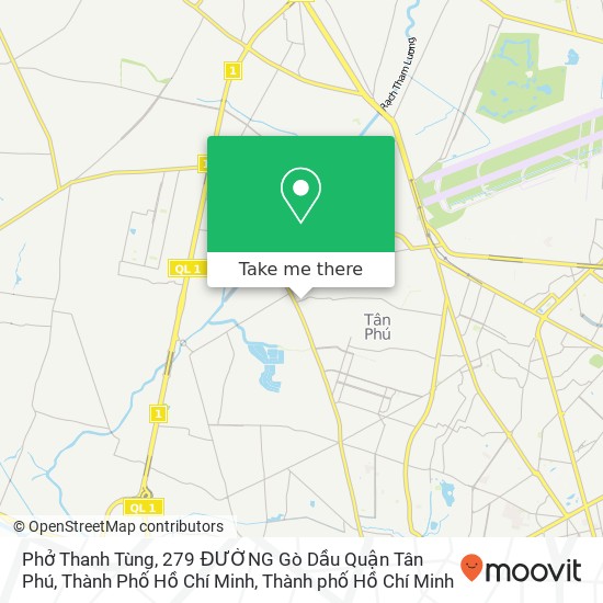 Bản đồ Phở Thanh Tùng, 279 ĐƯỜNG Gò Dầu Quận Tân Phú, Thành Phố Hồ Chí Minh