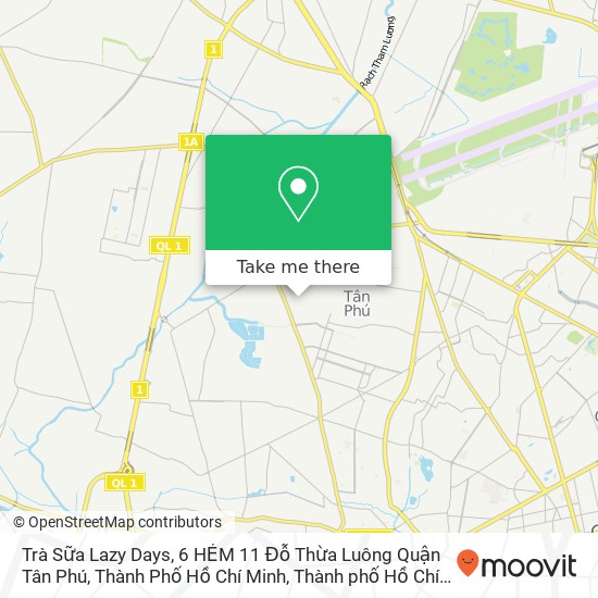 Bản đồ Trà Sữa Lazy Days, 6 HẺM 11 Đỗ Thừa Luông Quận Tân Phú, Thành Phố Hồ Chí Minh