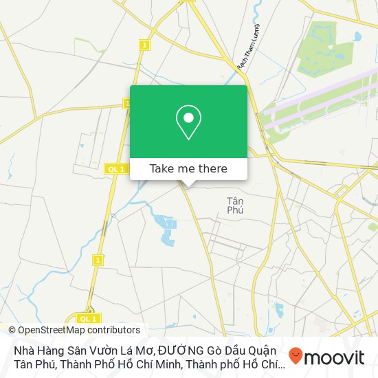 Bản đồ Nhà Hàng Sân Vườn Lá Mơ, ĐƯỜNG Gò Dầu Quận Tân Phú, Thành Phố Hồ Chí Minh