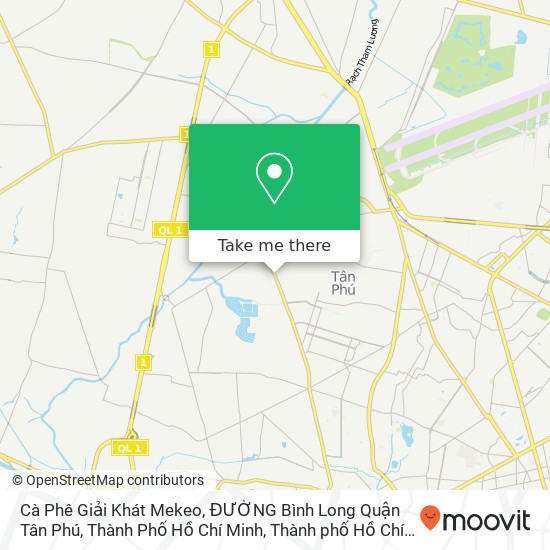 Bản đồ Cà Phê Giải Khát Mekeo, ĐƯỜNG Bình Long Quận Tân Phú, Thành Phố Hồ Chí Minh