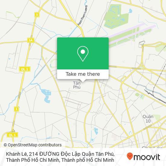 Bản đồ Khánh Lê, 214 ĐƯỜNG Độc Lập Quận Tân Phú, Thành Phố Hồ Chí Minh