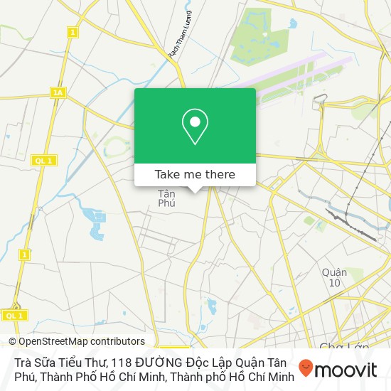 Bản đồ Trà Sữa Tiểu Thư, 118 ĐƯỜNG Độc Lập Quận Tân Phú, Thành Phố Hồ Chí Minh