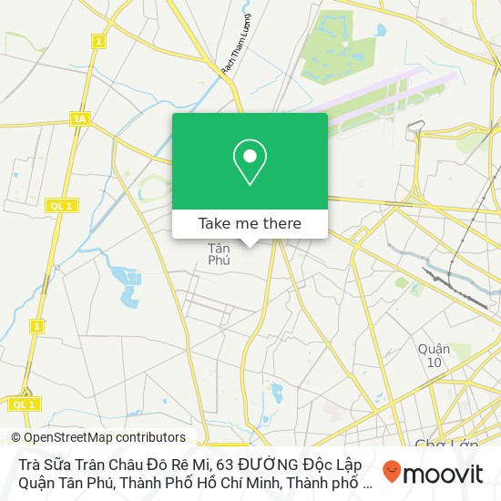 Bản đồ Trà Sữa Trân Châu Đô Rê Mi, 63 ĐƯỜNG Độc Lập Quận Tân Phú, Thành Phố Hồ Chí Minh