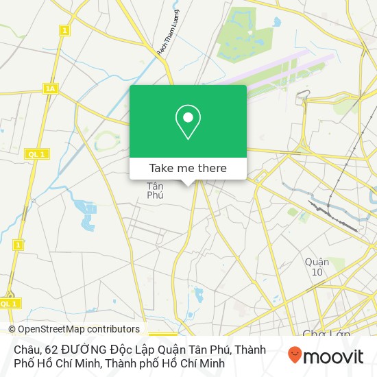 Bản đồ Châu, 62 ĐƯỜNG Độc Lập Quận Tân Phú, Thành Phố Hồ Chí Minh