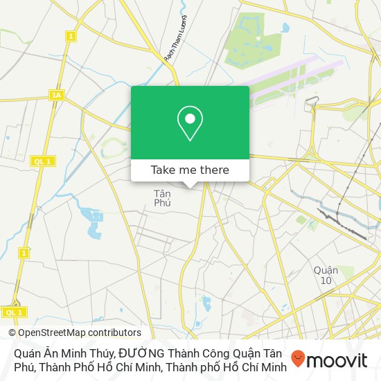 Bản đồ Quán Ăn Minh Thúy, ĐƯỜNG Thành Công Quận Tân Phú, Thành Phố Hồ Chí Minh