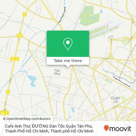 Bản đồ Cafe Anh Thư, ĐƯỜNG Dân Tộc Quận Tân Phú, Thành Phố Hồ Chí Minh