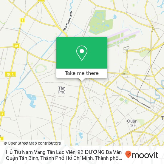 Bản đồ Hủ Tíu Nam Vang Tân Lạc Viên, 92 ĐƯỜNG Ba Vân Quận Tân Bình, Thành Phố Hồ Chí Minh