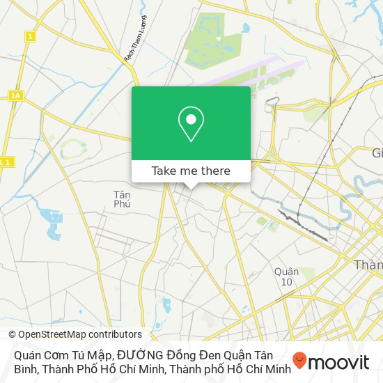 Bản đồ Quán Cơm Tú Mập, ĐƯỜNG Đồng Đen Quận Tân Bình, Thành Phố Hồ Chí Minh